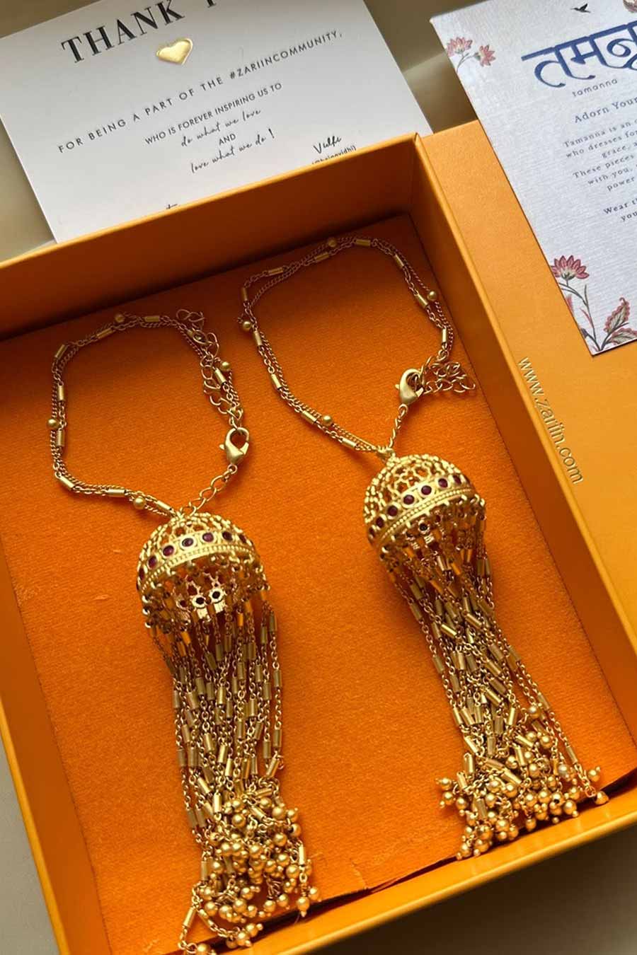 Blessed in Drapes 22kt Gold Plated Kalirey (Set of 2)