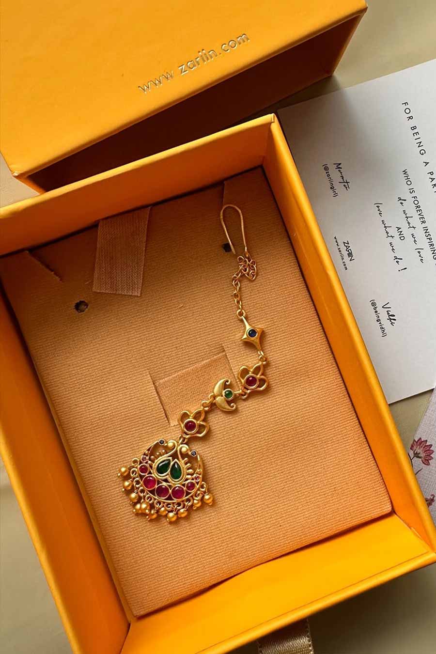 Chaand Saaj 22kt Gold Plated Maang Teeka