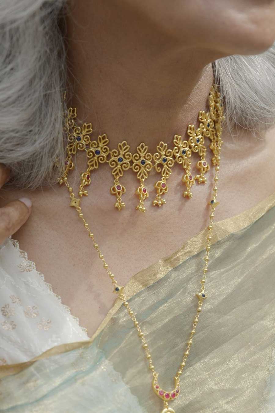 Glorious Glory 22kt Gold Plated Choker Necklace