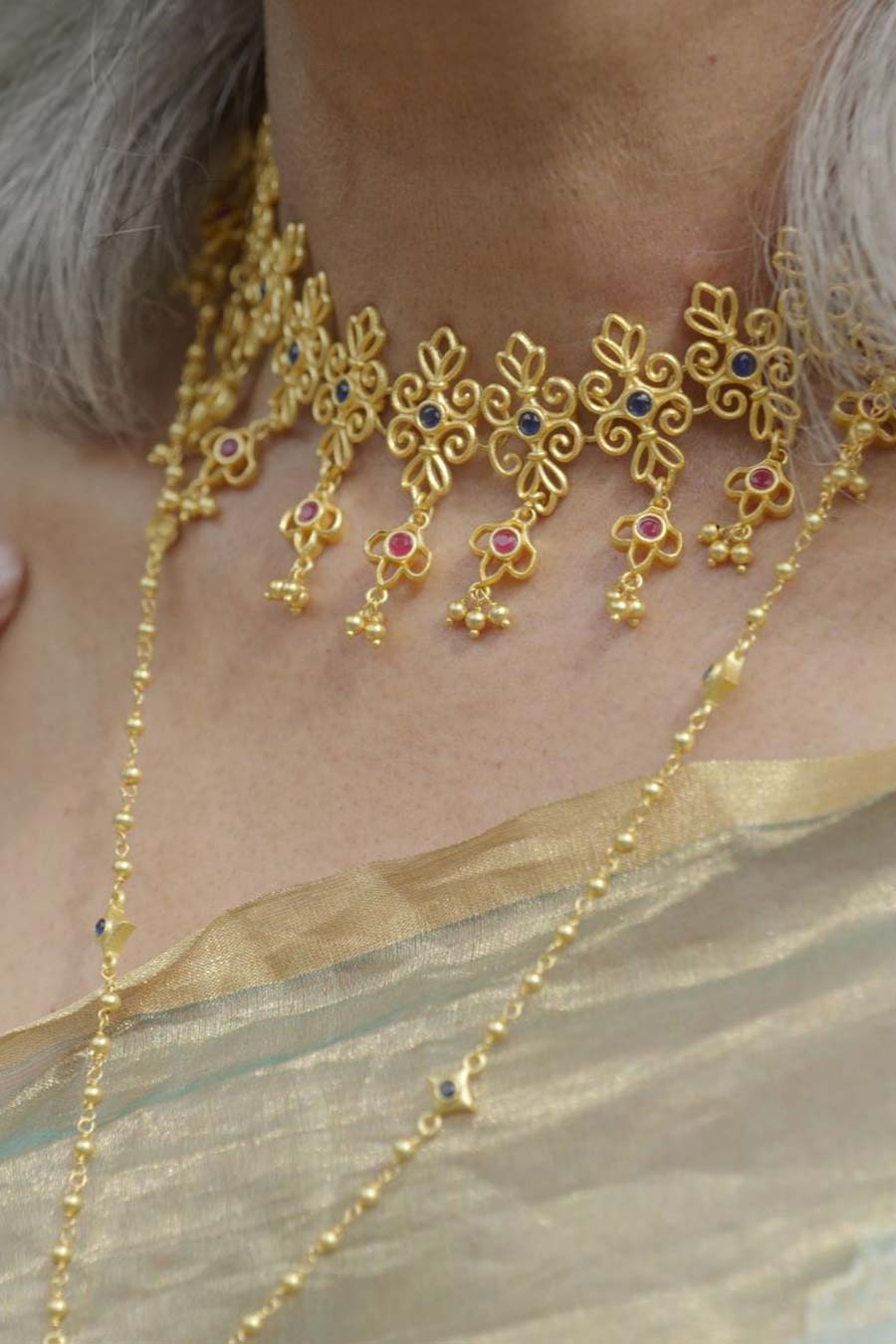 Glorious Glory 22kt Gold Plated Choker Necklace