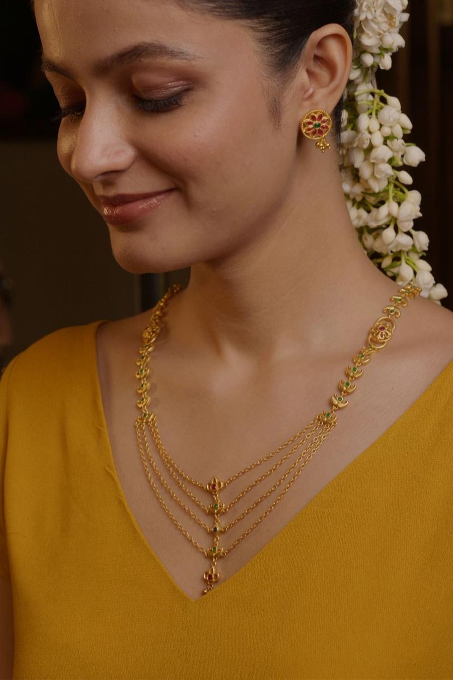 Rajwada Glory 22kt Gold Plated Layered Necklace