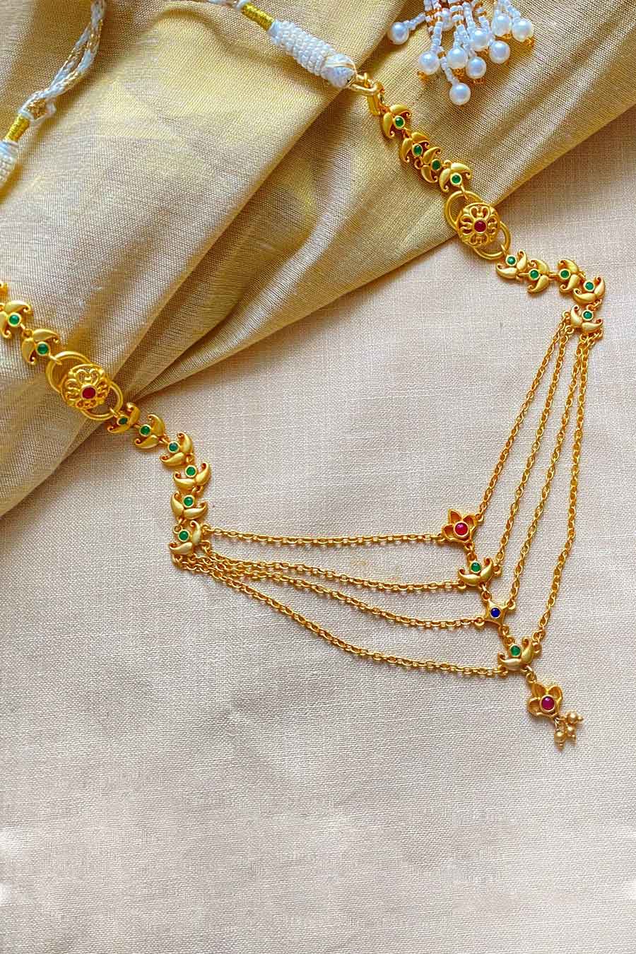 Rajwada Glory 22kt Gold Plated Layered Necklace