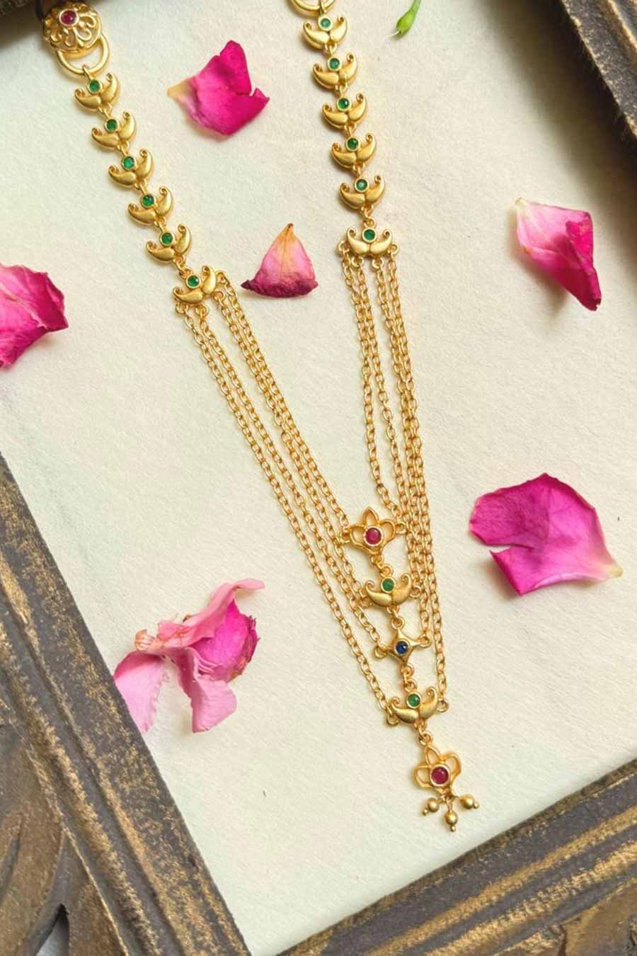 Rajwada Glory 22kt Gold Plated Layered Necklace