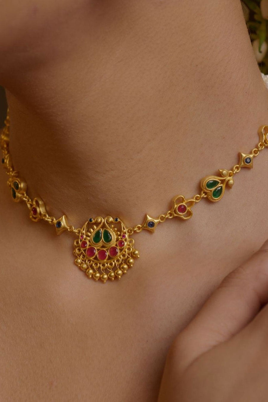 Whispers of Time 22kt Gold Plated Necklace