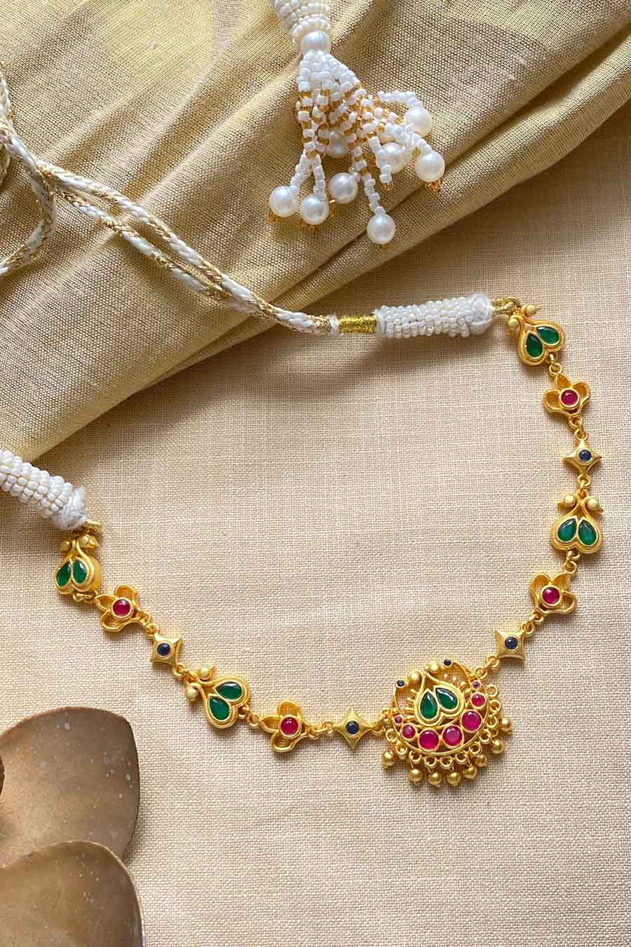 Whispers of Time 22kt Gold Plated Necklace