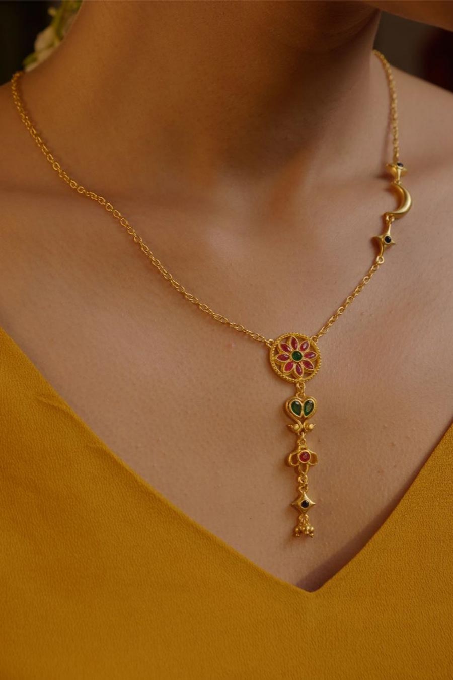Chaand Bahaar 22kt Gold Plated Long Necklace