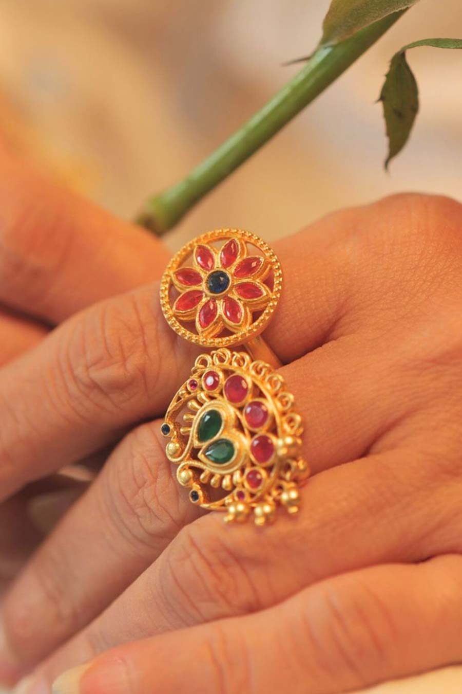 Noor-e-Chaand 22kt Gold Plated Ring