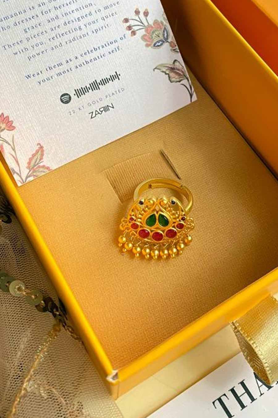 Noor-e-Chaand 22kt Gold Plated Ring