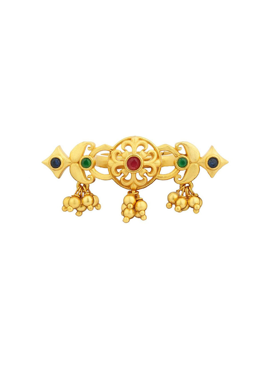 Floral Charm 22kt Gold Plated Ring
