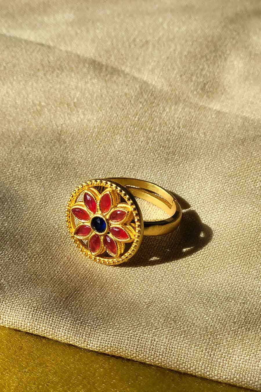Flower of Passion 22kt Gold Plated Ring