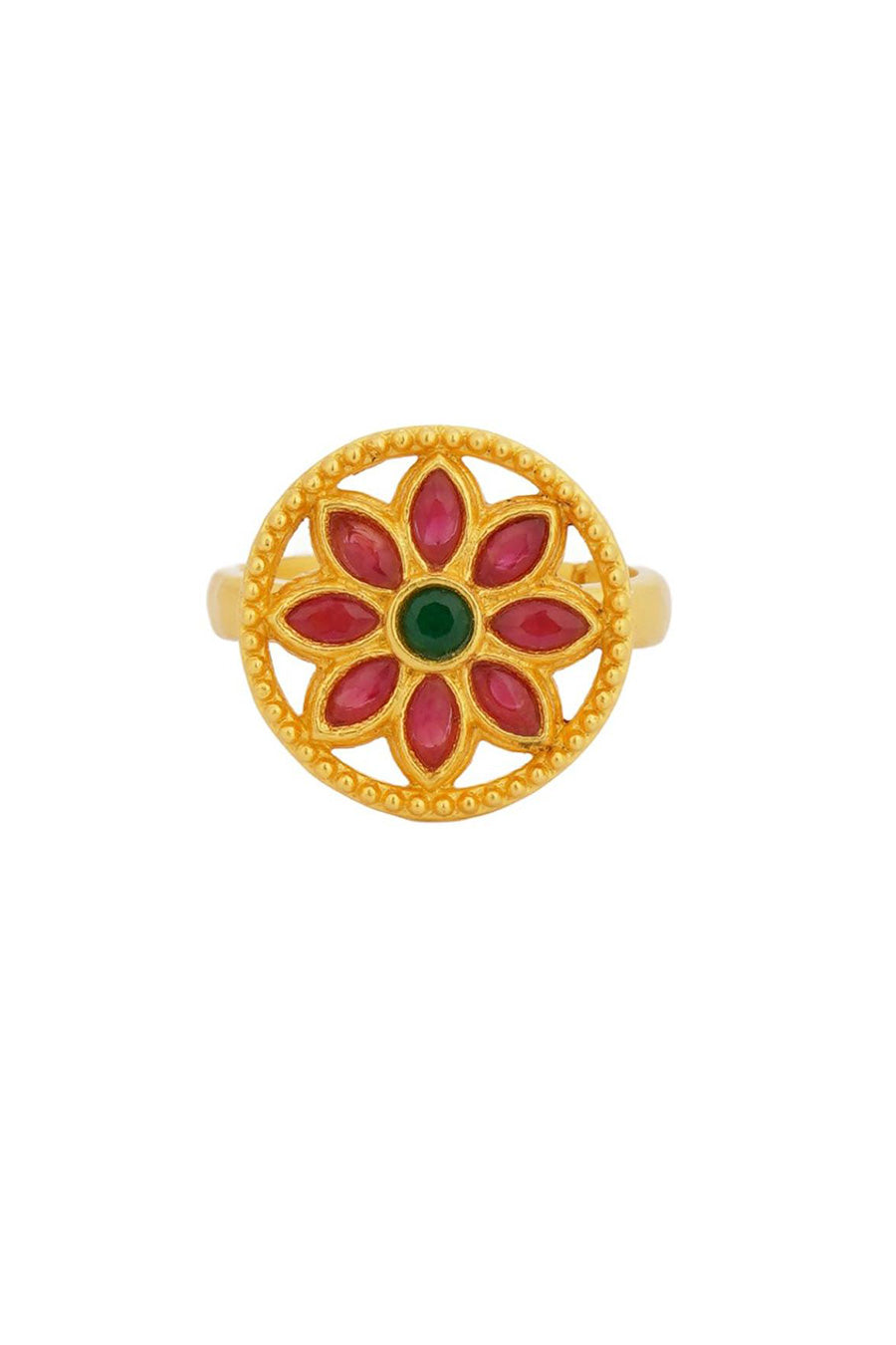 Flower of Passion 22kt Gold Plated Ring