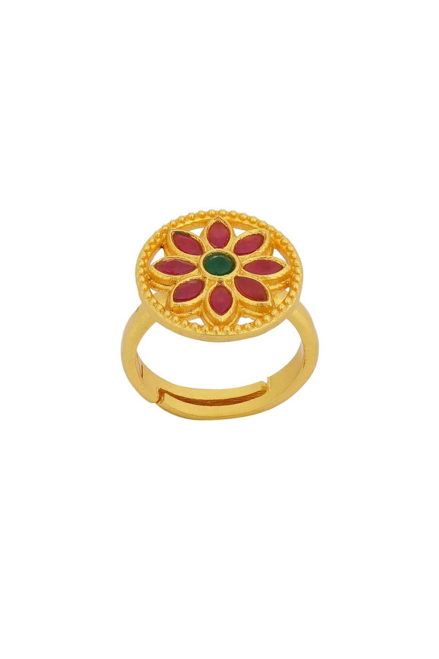 Flower of Passion 22kt Gold Plated Ring
