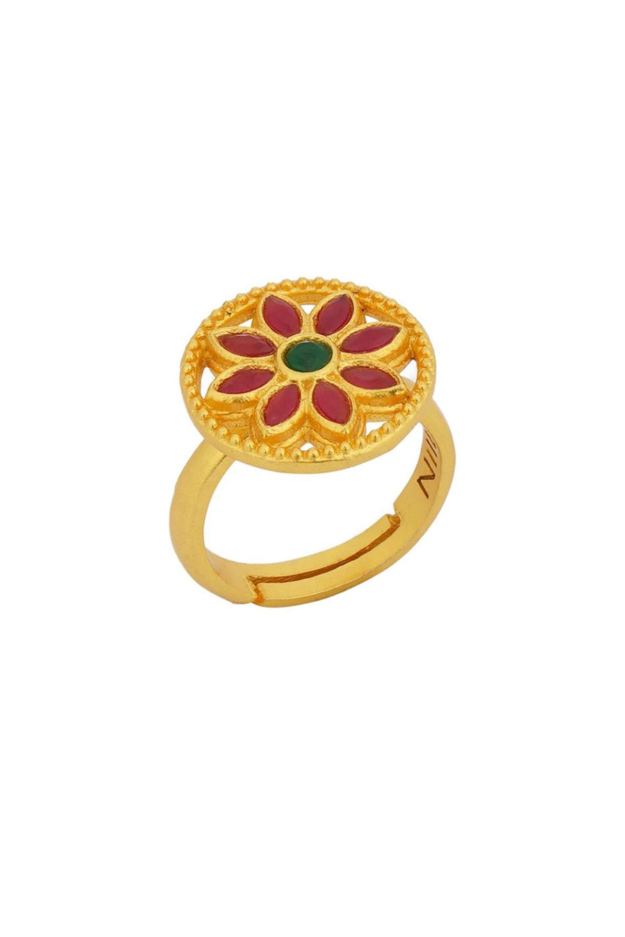 Flower of Passion 22kt Gold Plated Ring