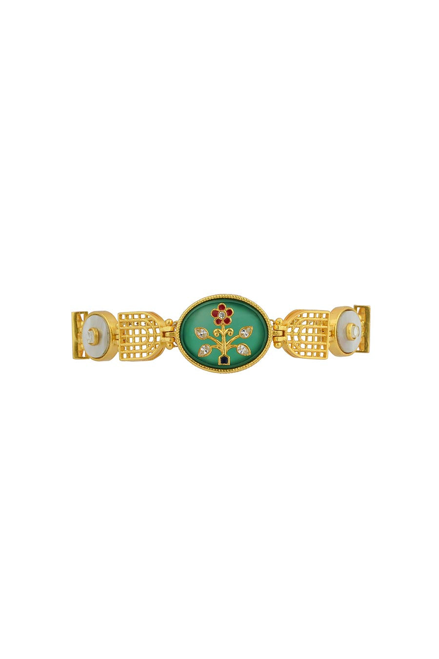 Onyx Modern Begum Gold Plated Bracelet