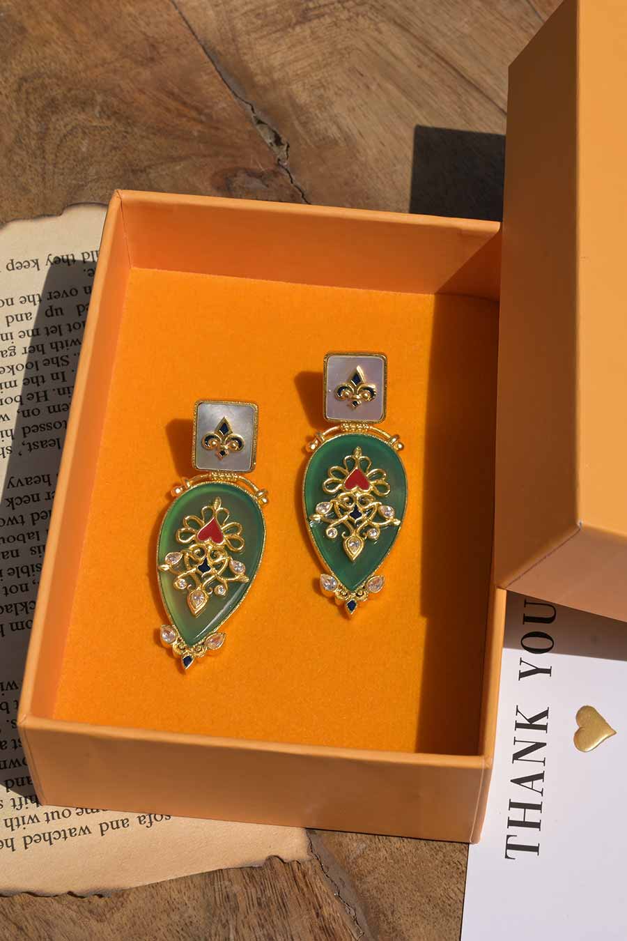 Grandma's Treasure Gold Plated Statement Earrings