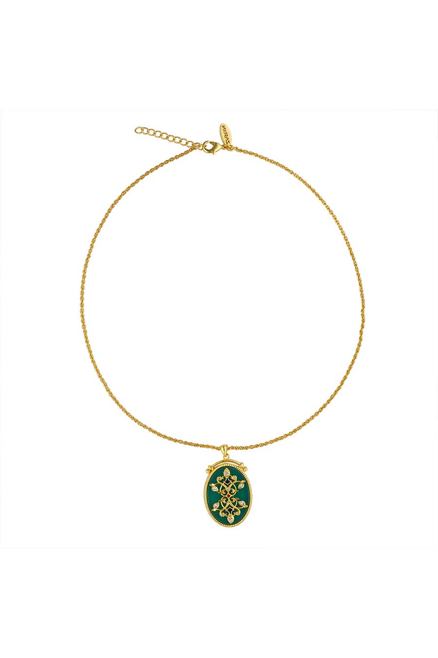Onyx Refection Of You Gold Plated Pendant Necklace