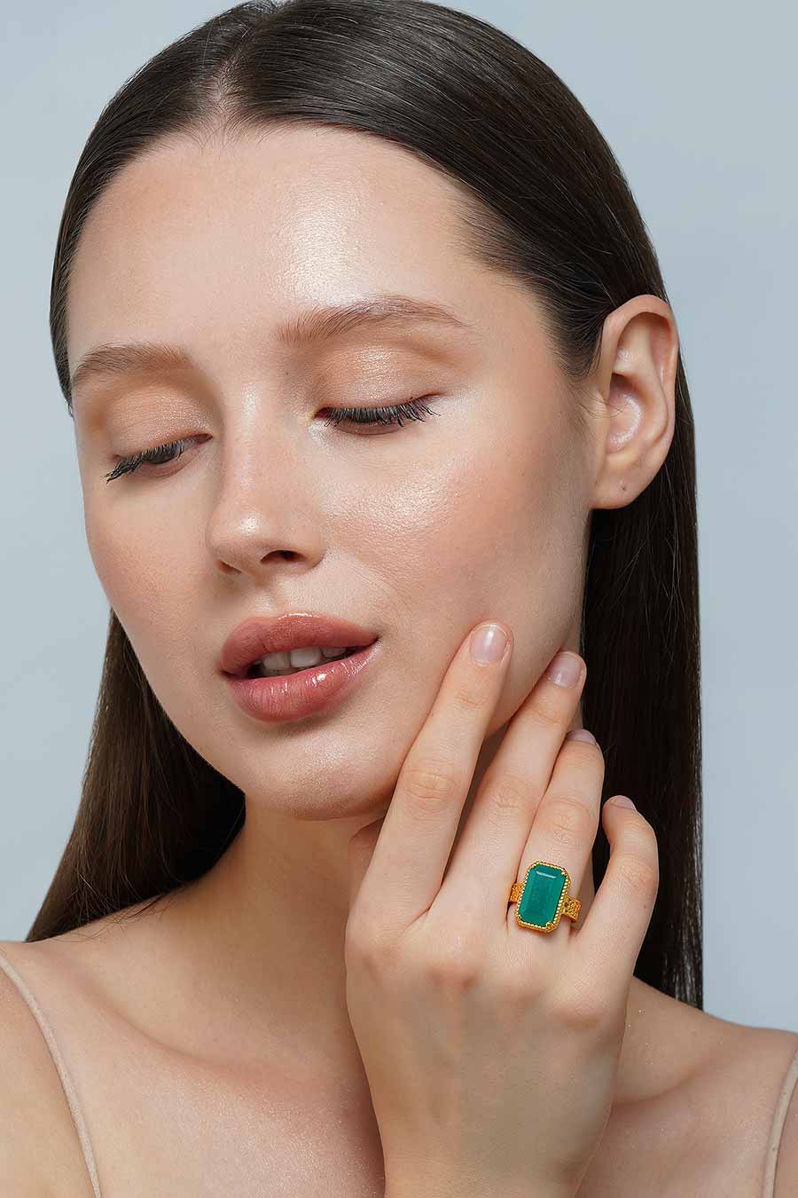 Onyx Never Fades Gold Plated Ring