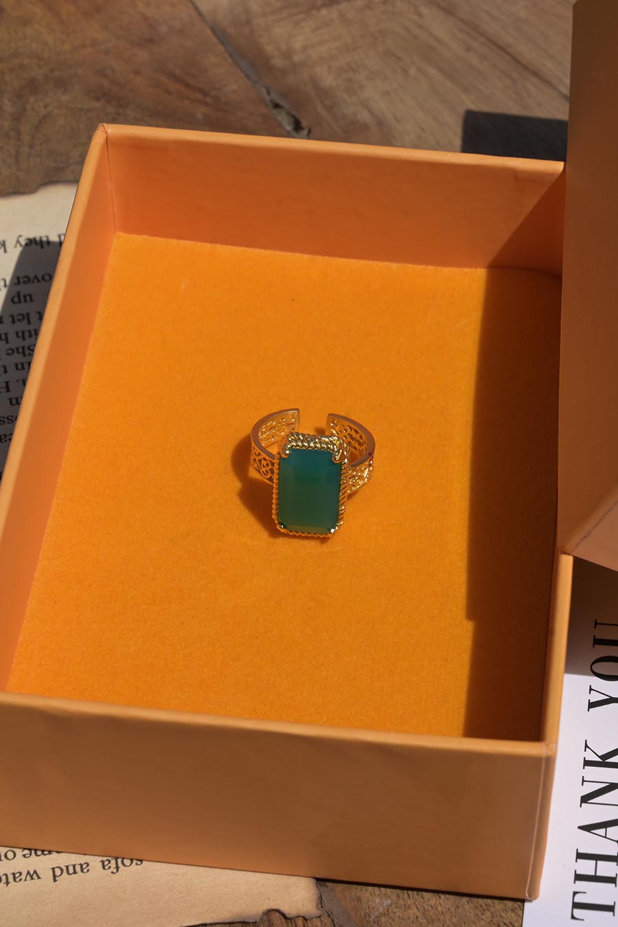 Onyx Never Fades Gold Plated Ring