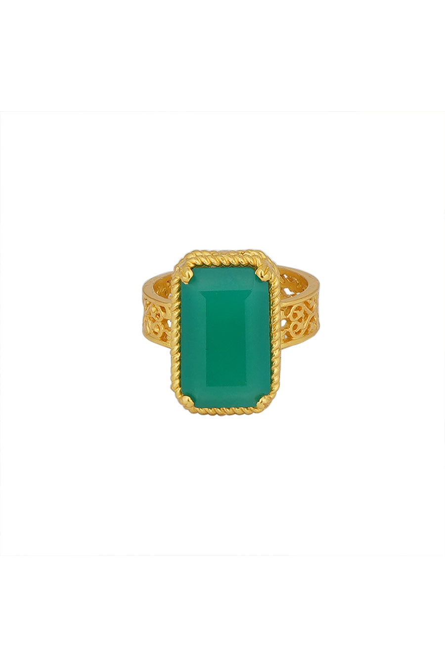 Onyx Never Fades Gold Plated Ring