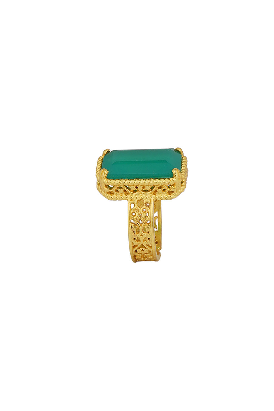 Onyx Never Fades Gold Plated Ring