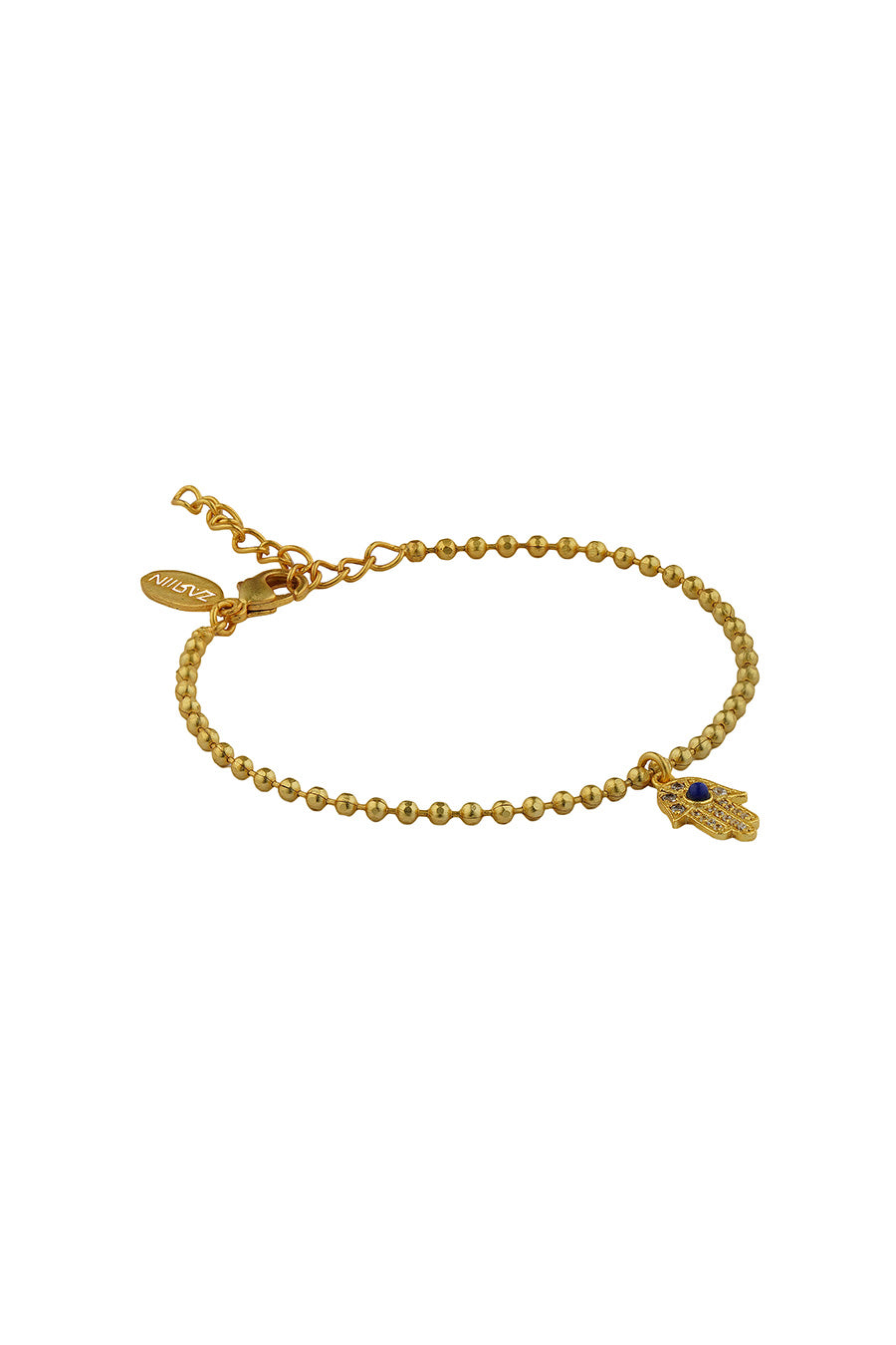 Gold Plated Protection Hamsa Hand Cuff Bracelet