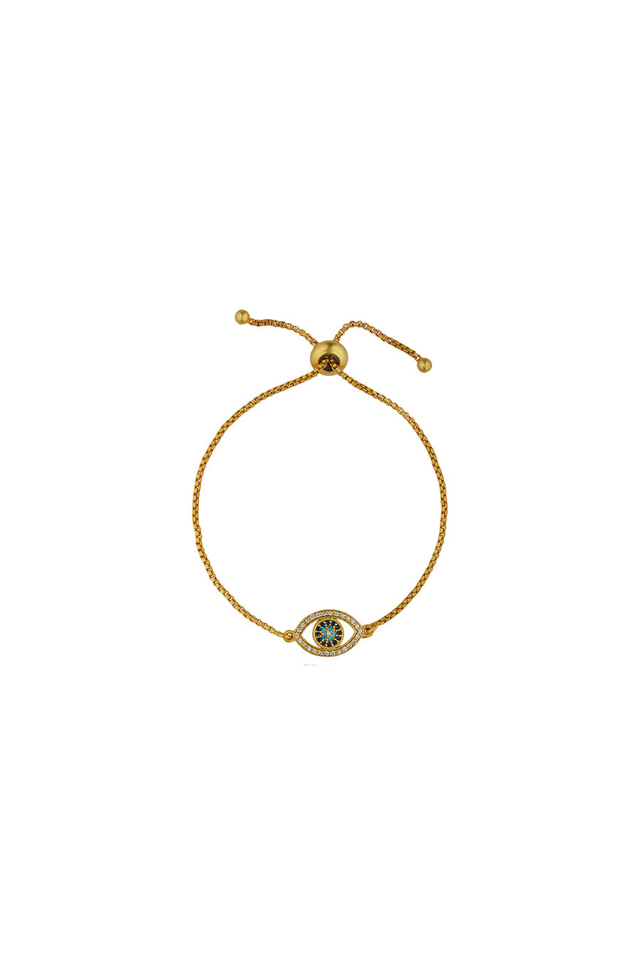 Gold Plated Evil Eye Protection Cuff Bracelet