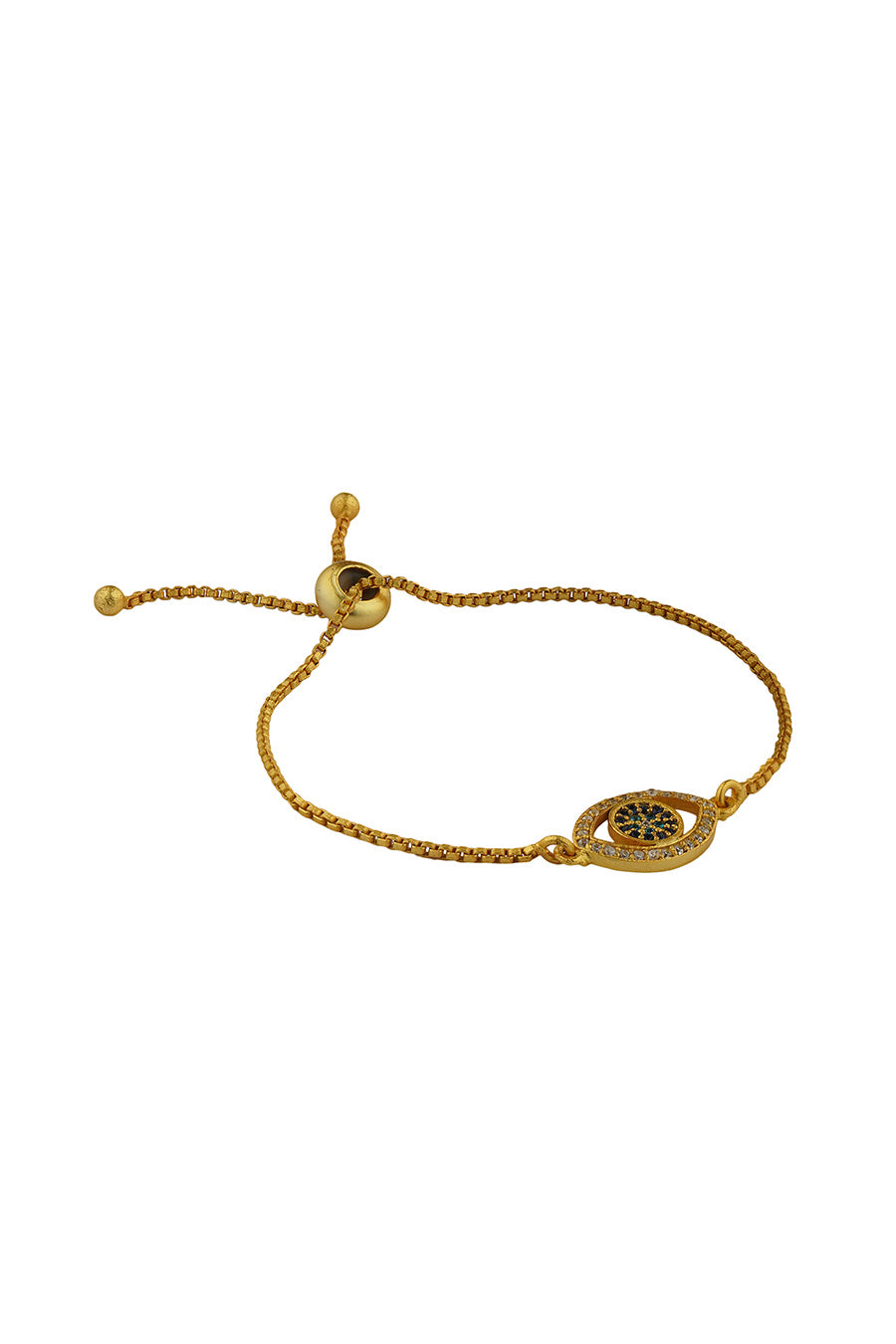 Gold Plated Evil Eye Protection Cuff Bracelet