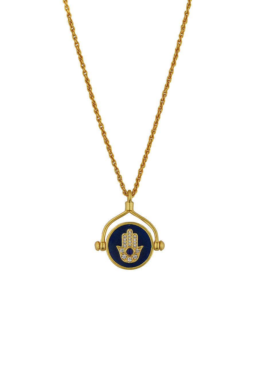 Gold Plated Evil Eye and Hamsa Hand Pendant Necklace