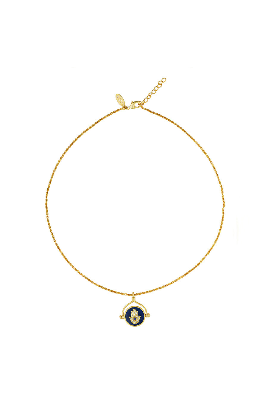 Gold Plated Evil Eye and Hamsa Hand Pendant Necklace