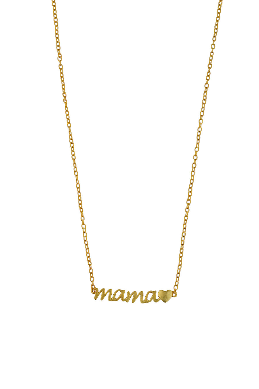 Gold Plated Mama Badge Pendant Necklace