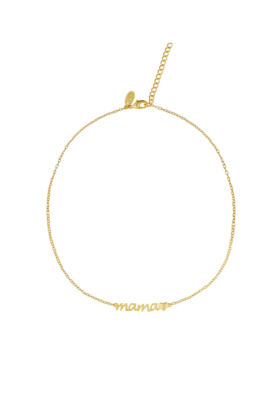 Gold Plated Mama Badge Pendant Necklace
