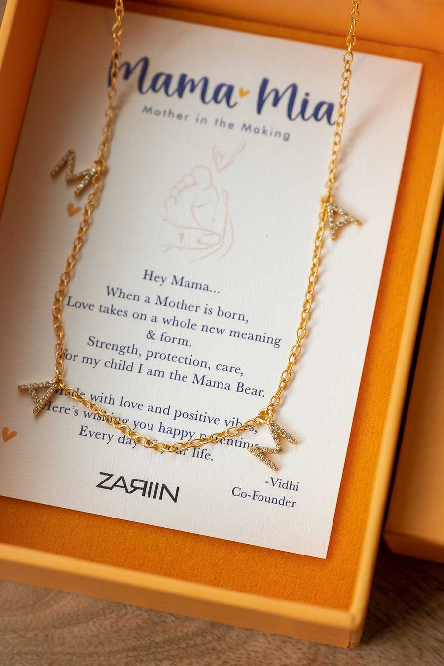 Gold Plated Mama Letter Pendant Necklace