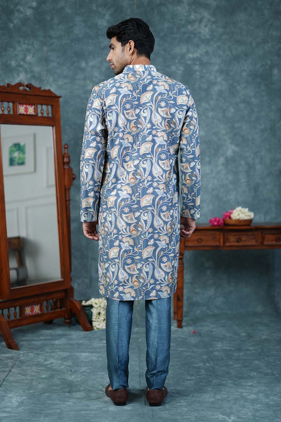 Light Blue Embroidered Kurta Set