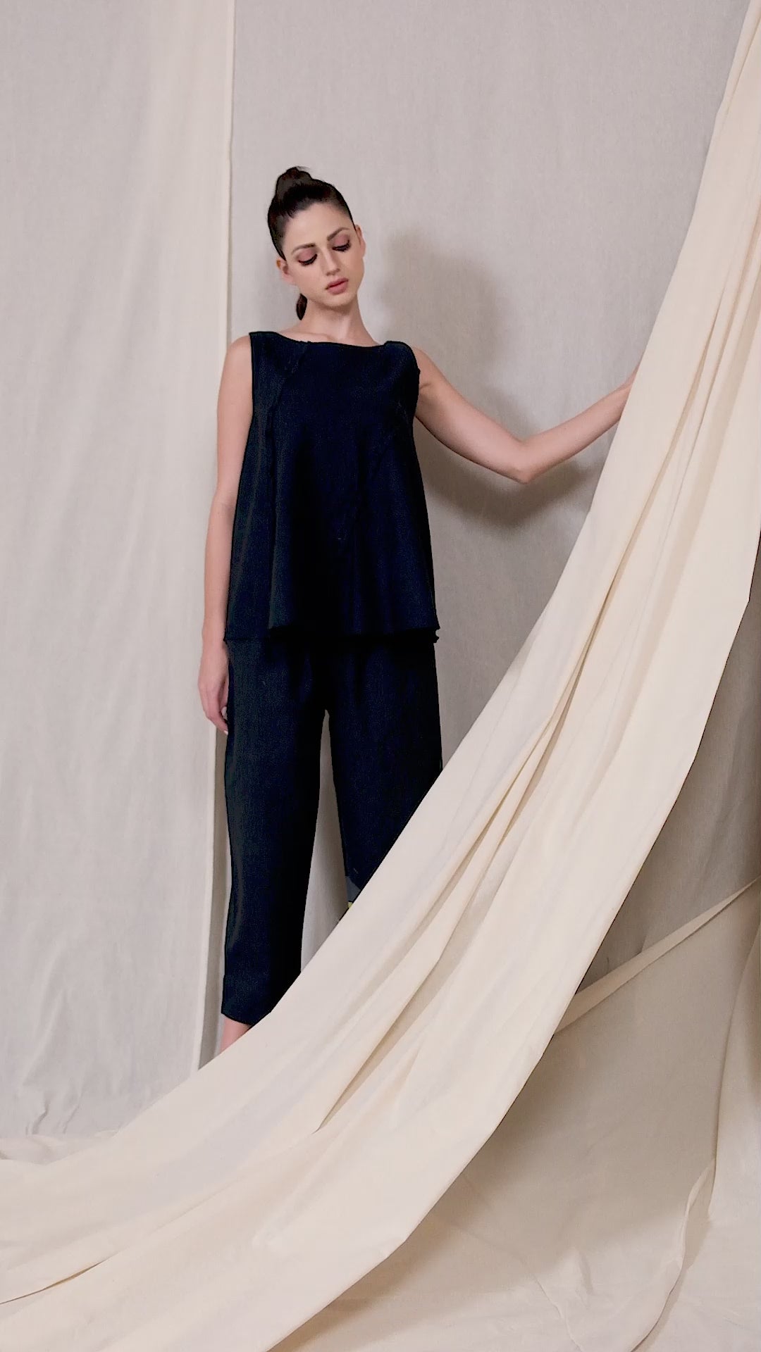 Black Organic Khadi Patchy Co-Ord Set