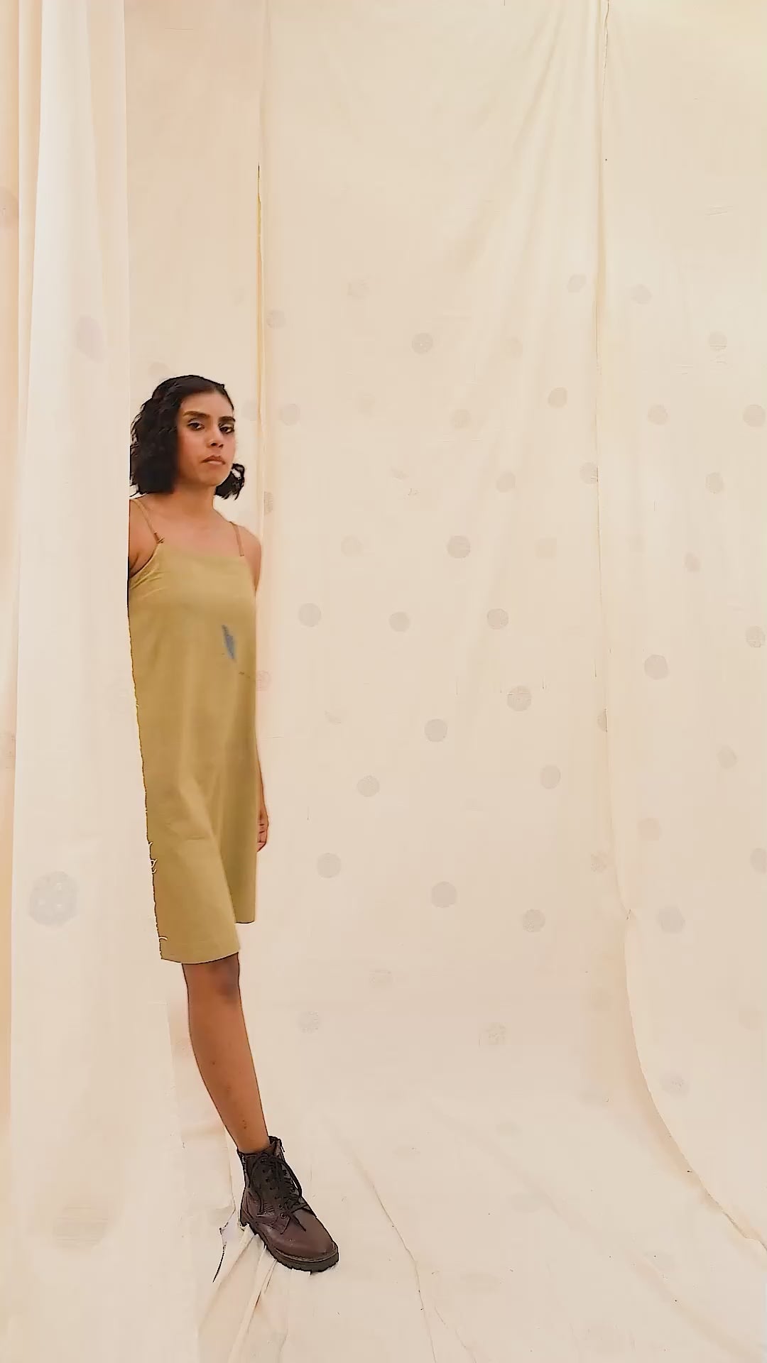 Feathered Grace Yellow Organic Khadi Dress