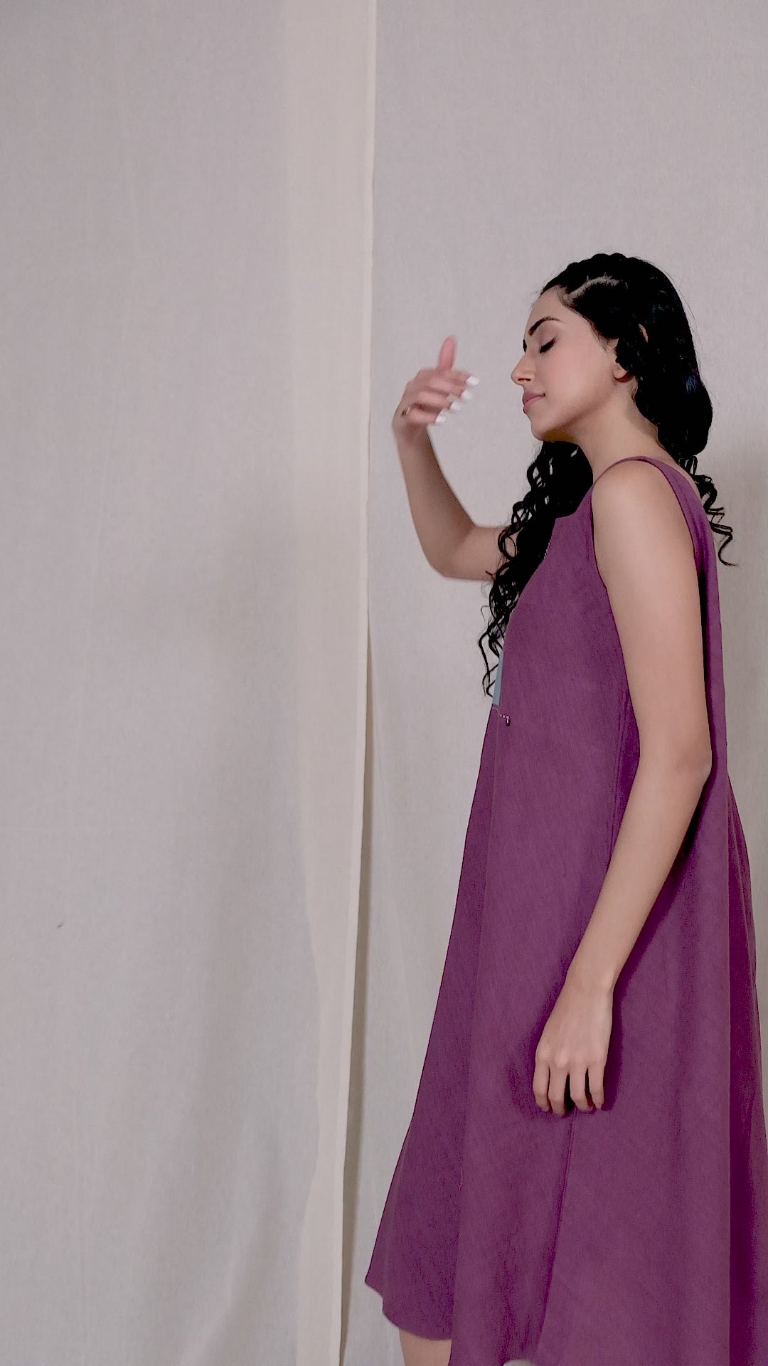 Square Symphony Purple Khadi Reversible Dress