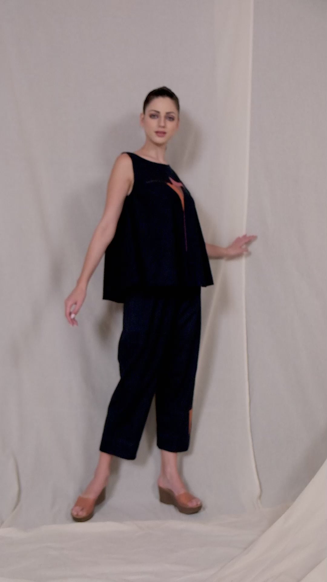 Black Organic Khadi Appliqué Co-Ord Set