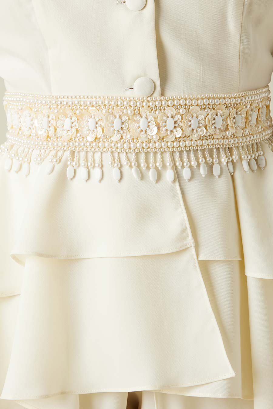 Ocean Bead & Pearl Hand Embroidered Belt