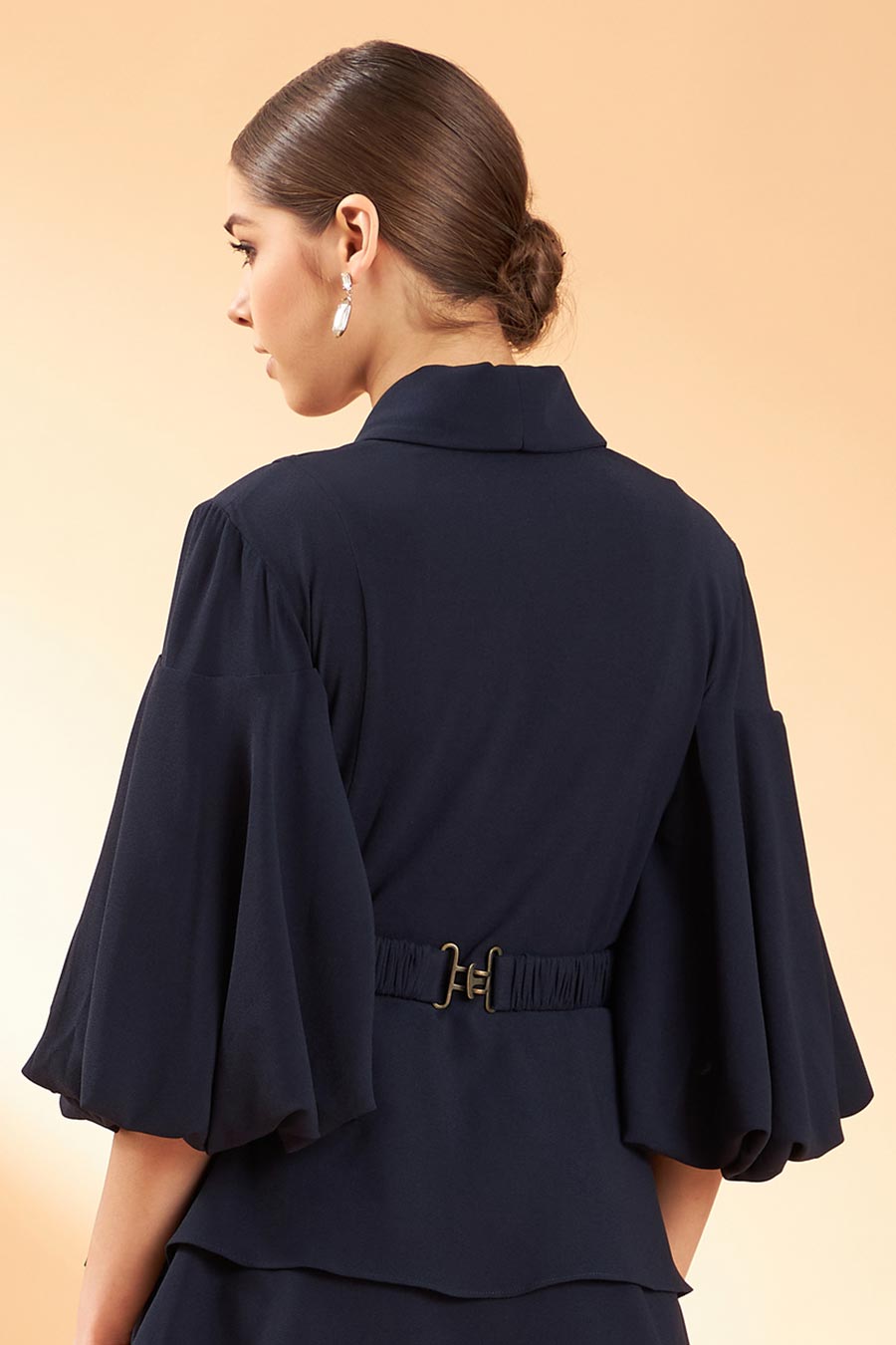 Navy Crystal Hand Embroidered Belt