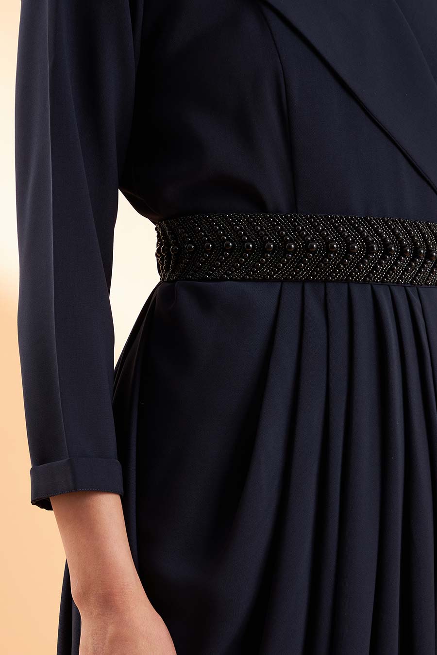 Black Pearl Hand Embroidered Belt