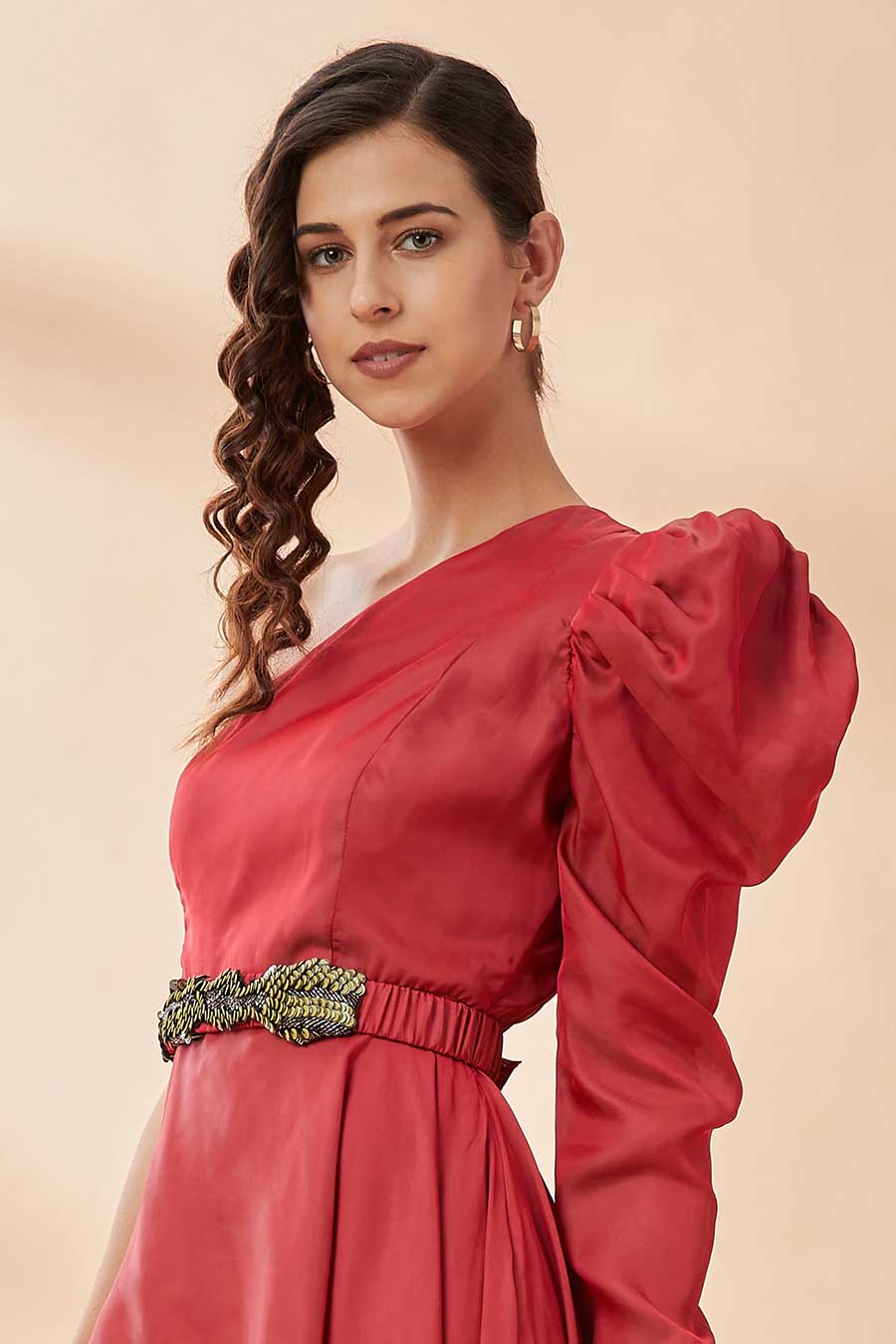 Red Sequin Hand Embroidered Belt