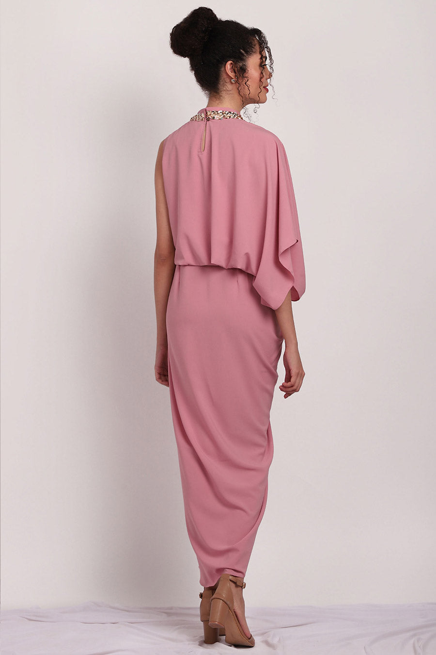 Bubble Pink Lounge Drape Dress
