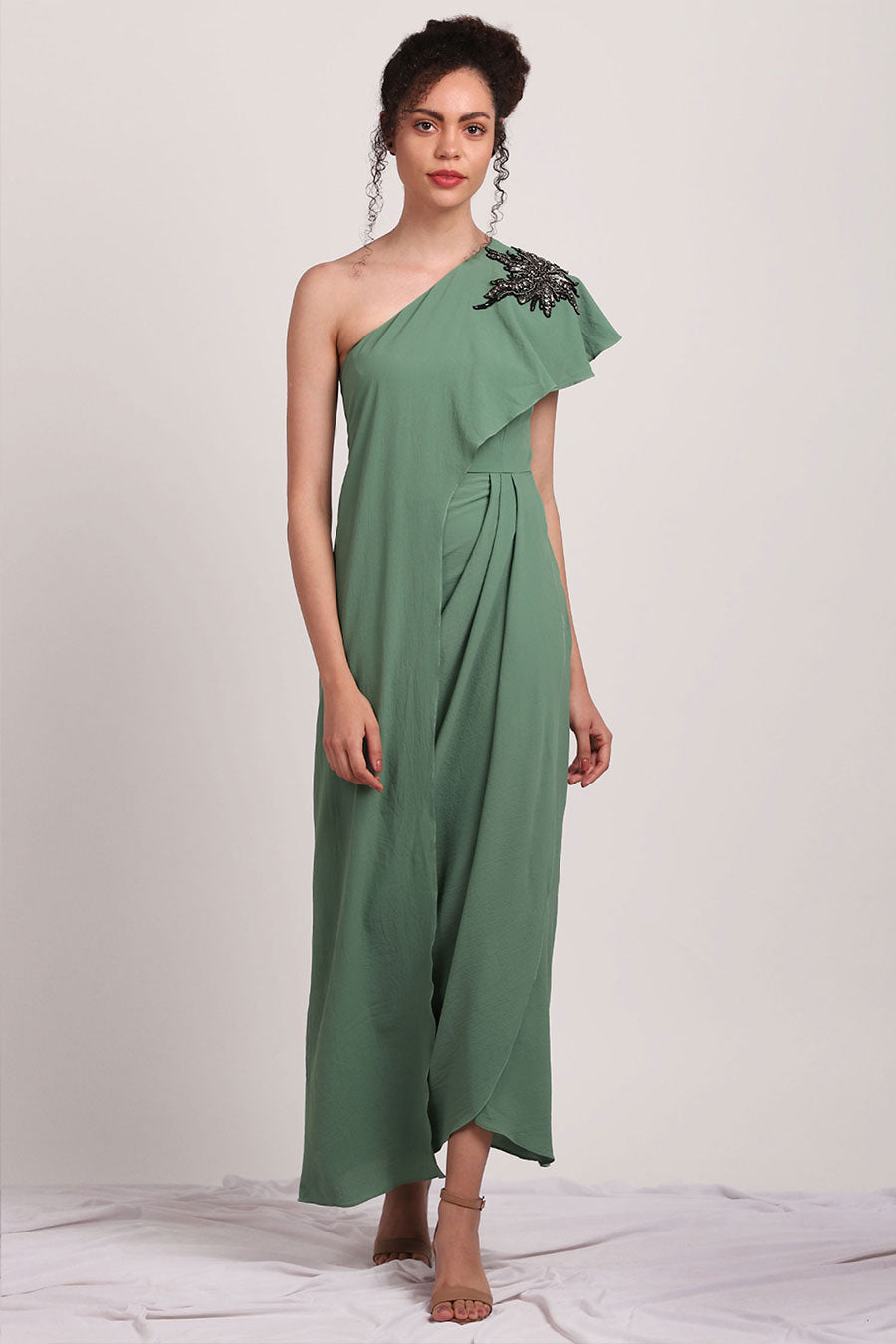 Fern Drape Green Dress