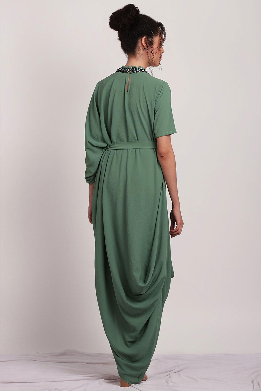 Fern Cowl Green Dress
