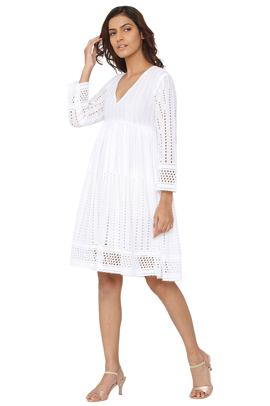 Cut Out White Dress
