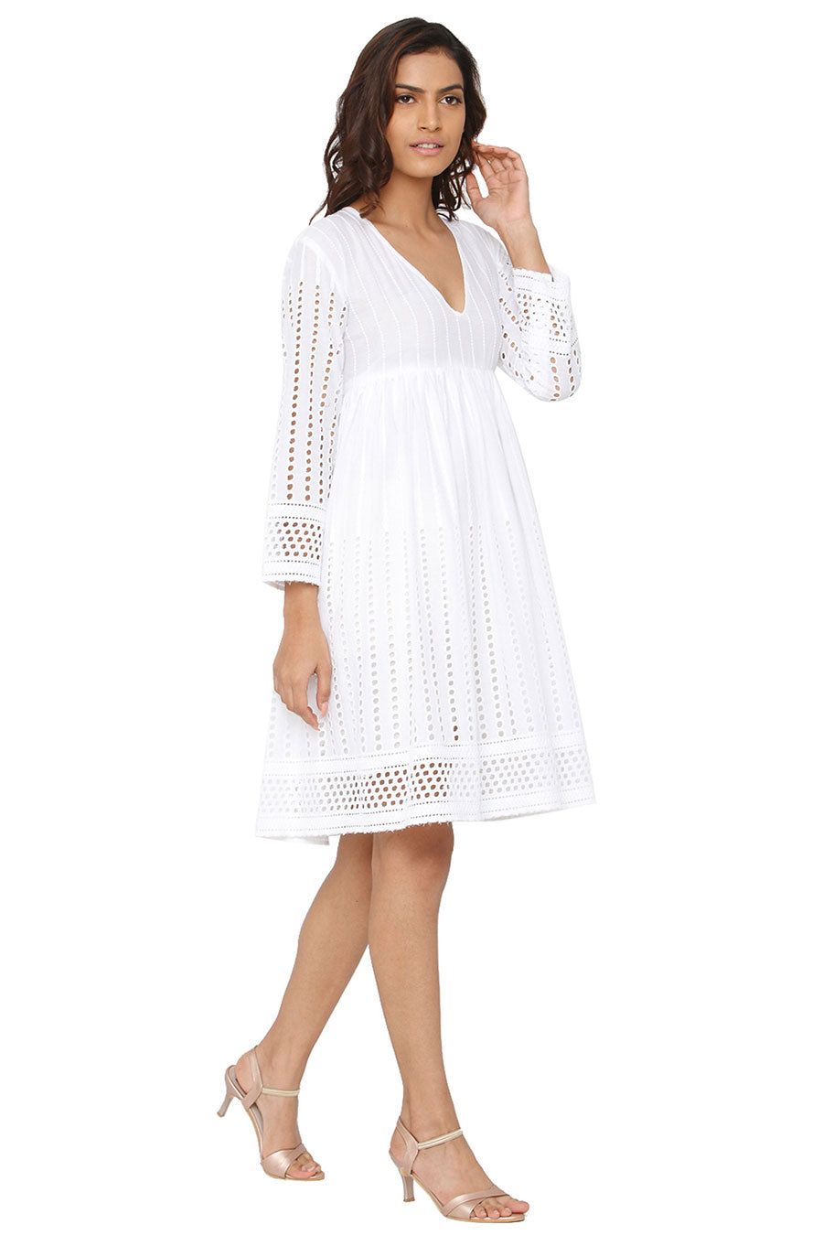 Cut Out White Dress