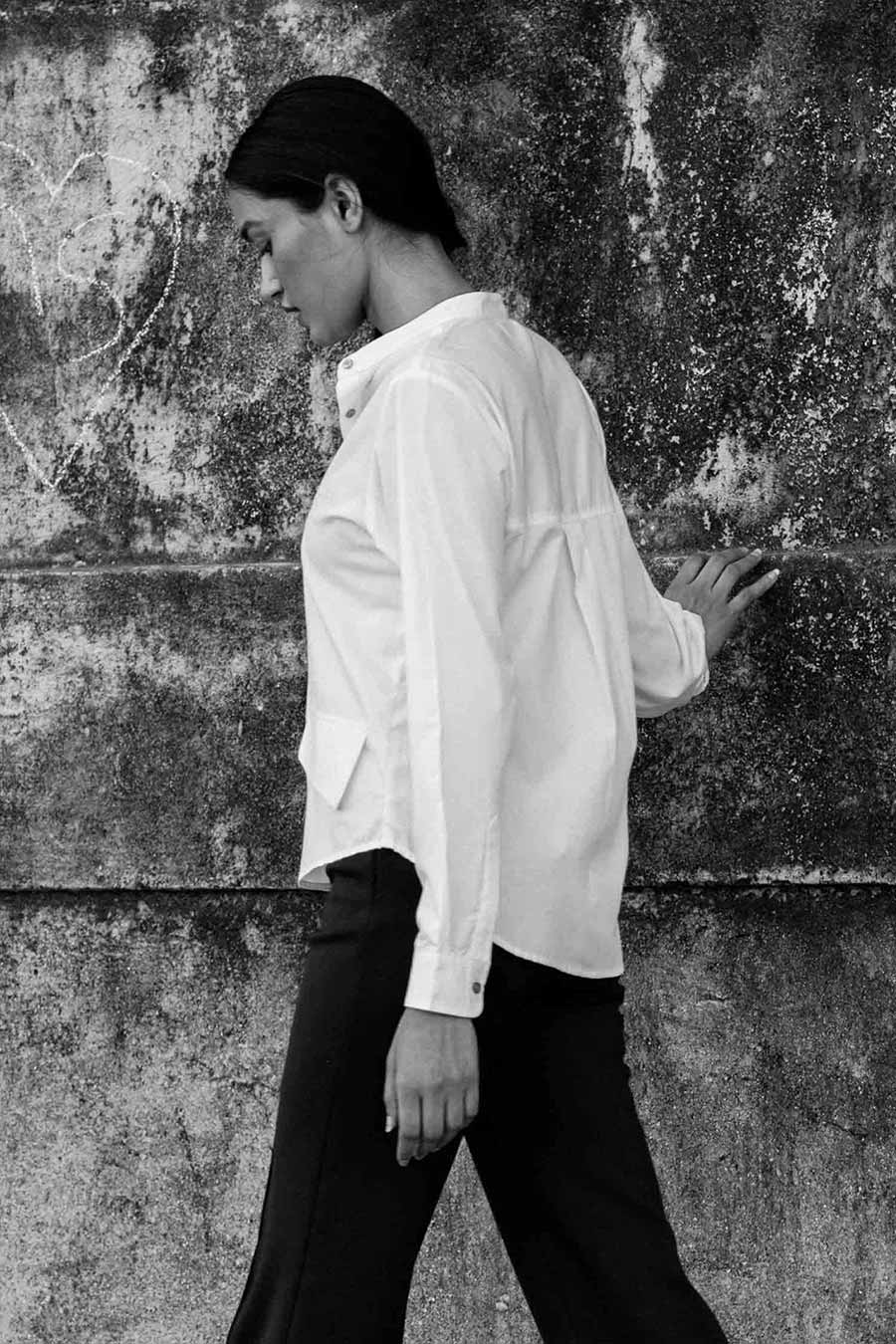 Sara White Poplin Shirt