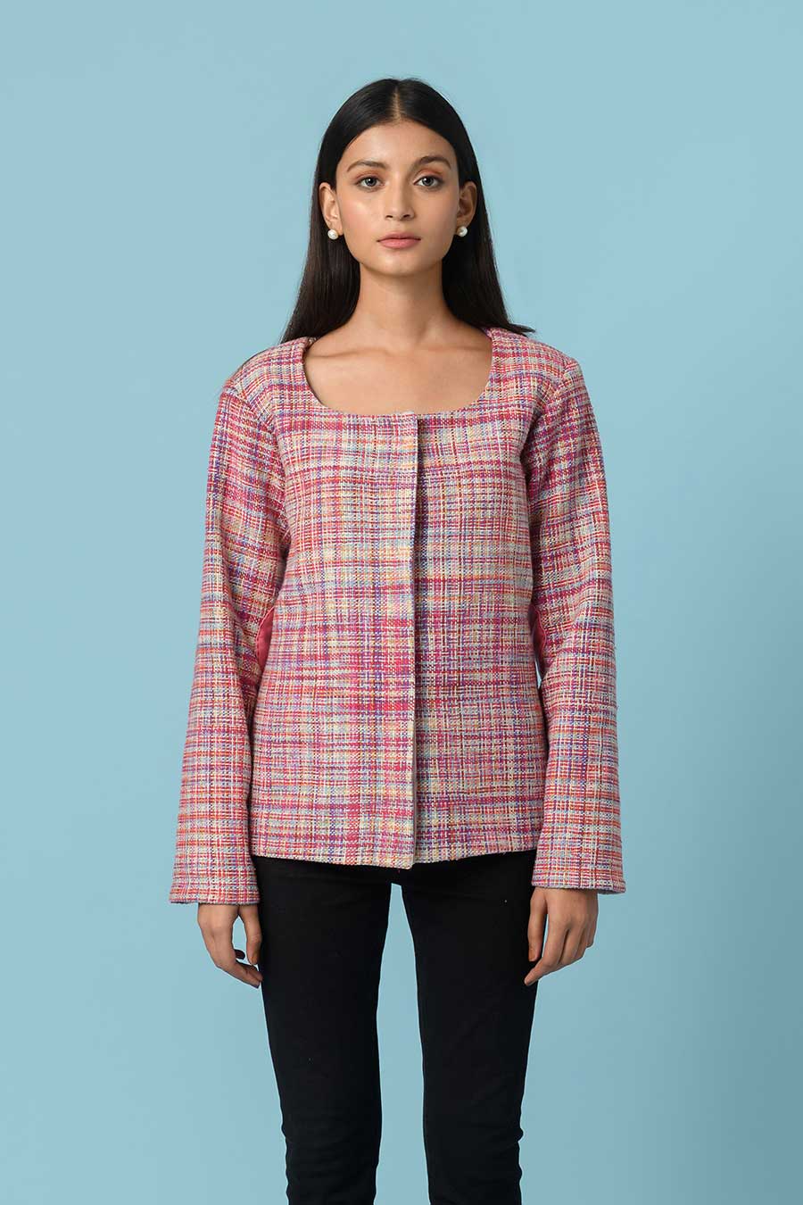 Linnet Pink Handwoven Jacket