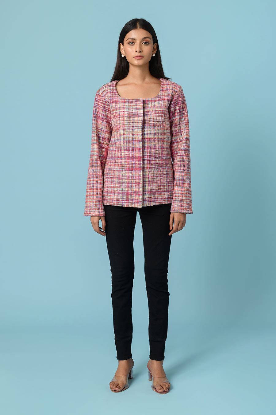 Linnet Pink Handwoven Jacket