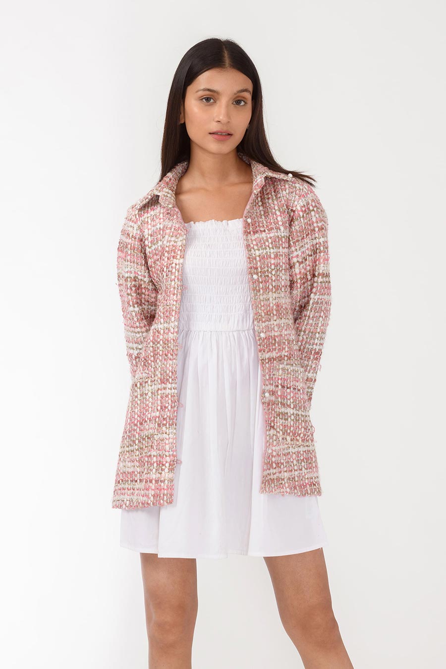 Berry Pearl Handwoven Jacket
